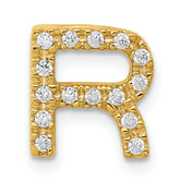 10K  Diamond Letter R Initial Charm