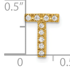 10K Diamond Letter T Initial Charm