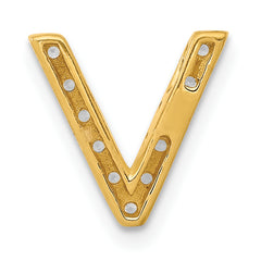 10K Diamond Letter V Initial Charm