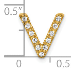 10K Diamond Letter V Initial Charm