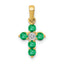 10K Emerald and Diamond Cross Pendant