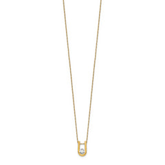 14k 1/3 carat Lab Grown Diamond VS/SI+ G+ Round Complete 18 inch U-Shape Pendant Necklace