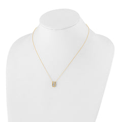 14k 1/3 carat Lab Grown Diamond VS/SI+ G+ Round Complete 18 inch U-Shape Pendant Necklace