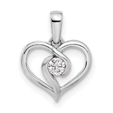 14k White Gold 1/10 carat Lab Grown Diamond VS/SI+ G+ Complete Heart Pendant