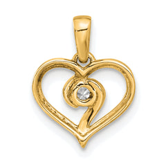 14k 1/10 carat Lab Grown Diamond VS/SI+ G+ Complete Heart Pendant