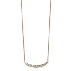 14k Rose Gold 1/2 carat Lab Grown Diamond VS+ F+ Complet 18 inch Fashion Bar Necklace