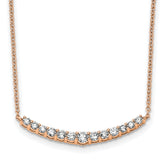 True Origin 14K Rose Gold 1/2 carat Lab Grown Diamond VS+ F+ 18 in Complete Fashion Bar Necklace