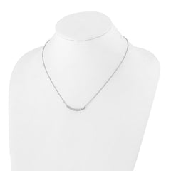 14k White Gold 1/2 carat Lab Grown Diamond VS+ F+ Complet 18 inch Fashion Bar Necklace