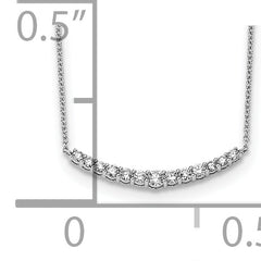 14k White Gold 1/2 carat Lab Grown Diamond VS+ F+ Complet 18 inch Fashion Bar Necklace