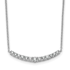14k White Gold 1/2 carat Lab Grown Diamond VS+ F+ Complet 18 inch Fashion Bar Necklace