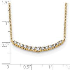 True Origin 14K Yellow Gold 1/2 carat Lab Grown Diamond VS+ F+ 18 in Complete Fashion Bar Necklace
