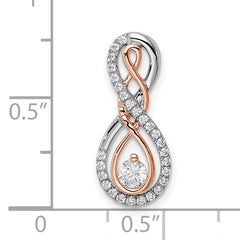 14k Two-tone White and Rose Infinity 1/4 carat Diamond Chain Slide