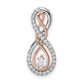14k Two-tone White and Rose Infinity 1/4 carat Diamond Chain Slide