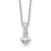 14k White Gold 1/3 carat Lab Grown Diamond VS/SI+ G+ 18 inch Pendant Necklace