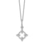 Lab-Grown Diamond Bloom Floral Necklace in 14K White Gold, 18mm (1/4 ct. tw.), 18 Inch - Sophia Jewelers