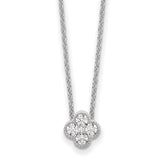 10k White Gold 1/4 carat Lab Grown Diamond VS/SI+ G+ Complete 18 inch Bloom Pendant Necklace