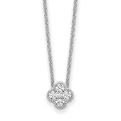 10k White Gold 1/4 carat Lab Grown Diamond VS/SI+ G+ Complete 18 inch Bloom Pendant Necklace