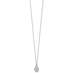 10k White Gold 1/2 carat Lab Grown Diamond VS/SI+ G+ Complete 18 inch Teardrop Pendant Necklace