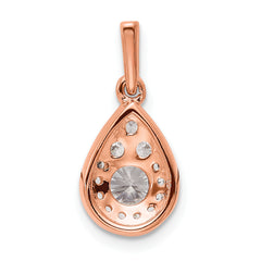 14k Rose Gold 1/2 carat Lab Grown Diamond VS/SI+ G+ Complete Teardrop Dangle Pendant