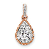 14k Rose Gold 1/2 carat Lab Grown Diamond VS/SI+ G+ Complete Teardrop Dangle Pendant