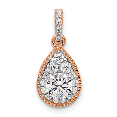 14k Rose Gold 1/2 carat Lab Grown Diamond VS/SI+ G+ Complete Teardrop Dangle Pendant