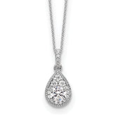 14k White Gold 1/2 carat Lab Grown Diamond VS/SI+ G+ Complete 18 inch Teardrop Pendant Necklace