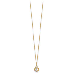 14k 1/2 carat Lab Grown Diamond VS/SI+ G+ Complete 18 inch Teardrop Pendant Necklace