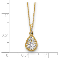 14k 1/2 carat Lab Grown Diamond VS/SI+ G+ Complete 18 inch Teardrop Pendant Necklace