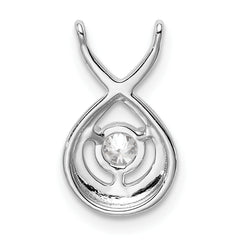 14k White Gold 1/5 carat Lab Grown Diamond VS/SI+ G+ Complete Teardrop Chain Slide Pendant
