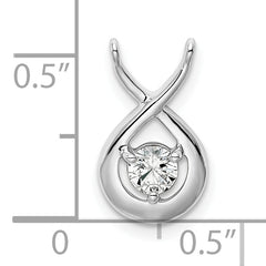14k White Gold 1/5 carat Lab Grown Diamond VS/SI+ G+ Complete Teardrop Chain Slide Pendant