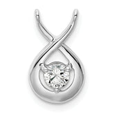 14k White Gold 1/5 carat Lab Grown Diamond VS/SI+ G+ Complete Teardrop Chain Slide Pendant
