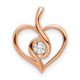 14k Rose Gold 1/10 carat Lab Grown Diamond VS/SI+ G+ Complete Bezel Open Heart Pendant