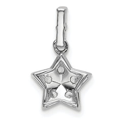 14k White Gold Diamond Star Pendant