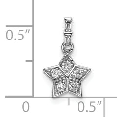 14k White Gold Diamond Star Pendant