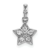 14k White Gold Diamond Star Pendant