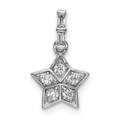 14k White Gold Diamond Star Pendant