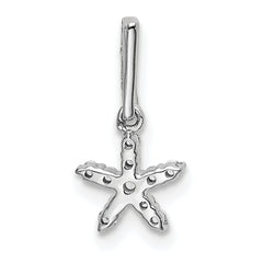 14k White Gold Diamond Star Pendant