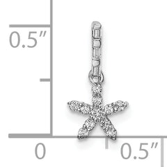 14k White Gold Diamond Star Pendant