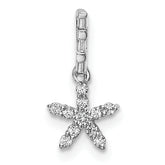 14k White Gold Diamond Star Pendant