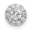 14k White Gold 1/4 carat Lab Grown Diamond VS/SI+ G+ Round Halo Chain Slide Pendant