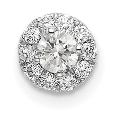 14k White Gold 1/4 carat Lab Grown Diamond VS/SI+ G+ Round Halo Chain Slide Pendant