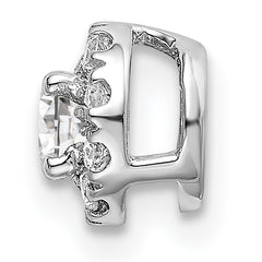 14k White Gold 1/3 carat Lab Grown Diamond VS/SI+ G+ Round Halo Chain Slide Pendant