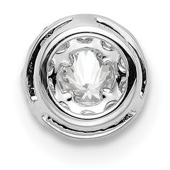 14k White Gold 1/3 carat Lab Grown Diamond VS/SI+ G+ Round Halo Chain Slide Pendant