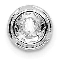 14k White Gold 1/2 carat Lab Grown Diamond VS/SI+ G+ Round Halo Chain Slide Pendant