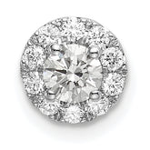 14k White Gold 1/2 carat Lab Grown Diamond VS/SI+ G+ Round Halo Chain Slide Pendant