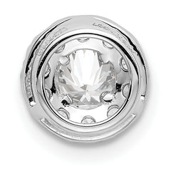 14k White Gold 3/4 carat Lab Grown Diamond VS/SI+ G+ Round Halo Chain Slide Pendant