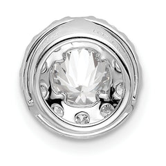 14k White Gold 1 carat Lab Grown Diamond VS/SI+ G+ Round Halo Chain Slide Pendant