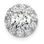 14k White Gold 1 carat Lab Grown Diamond VS/SI+ G+ Round Halo Chain Slide Pendant