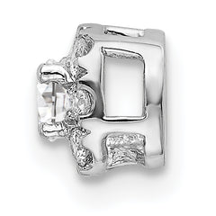 14k White Gold 1/4 carat Lab Grown Diamond VS/SI+ G+ Complete Cushion Halo Chain Slide Pendant