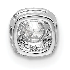 14k White Gold 1/4 carat Lab Grown Diamond VS/SI+ G+ Complete Cushion Halo Chain Slide Pendant